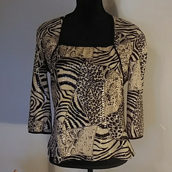 Joseph Ribkoff Tops - Joseph Ribkoff Leopard Print original top size 12